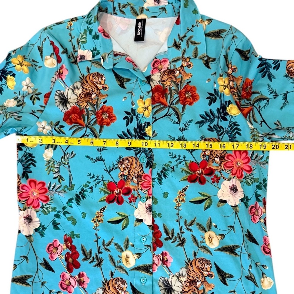 BlackMilk Tropical Tiger Button Down Shirt Womens Career Streetwear Large - Picture 8 of 11